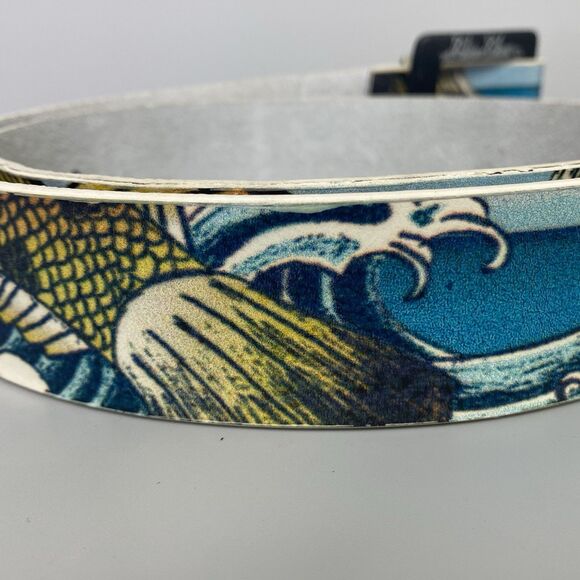 Silver Star Leather Belt Koi Fish Print Buckle Medium Casual Graphic Streetwear main image 16